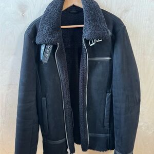 Men's Black Shearling Jacket